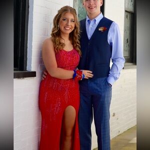 Ellie Wilde Red Prom Dress (Size 4)